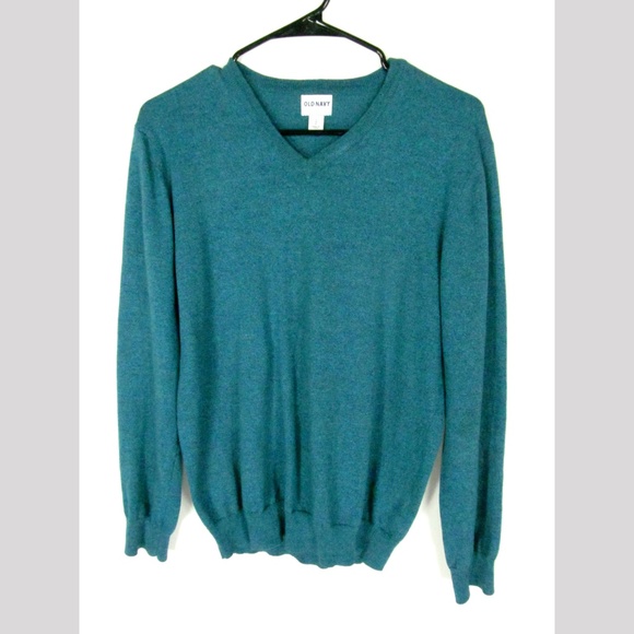 Old Navy Men's Sweater Size S Teal V-Neck - Picture 1 of 4